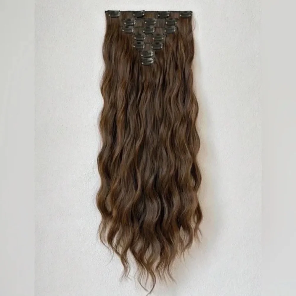 Copper Brown 22 In Clip in Hair Extensions
